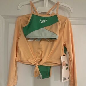 Reebok Kids Swim Bikini Set - Green and Peach